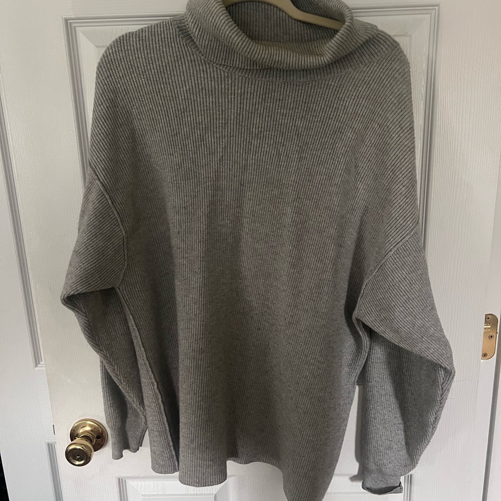 Free People Charcoal Cowl Neck Sweater